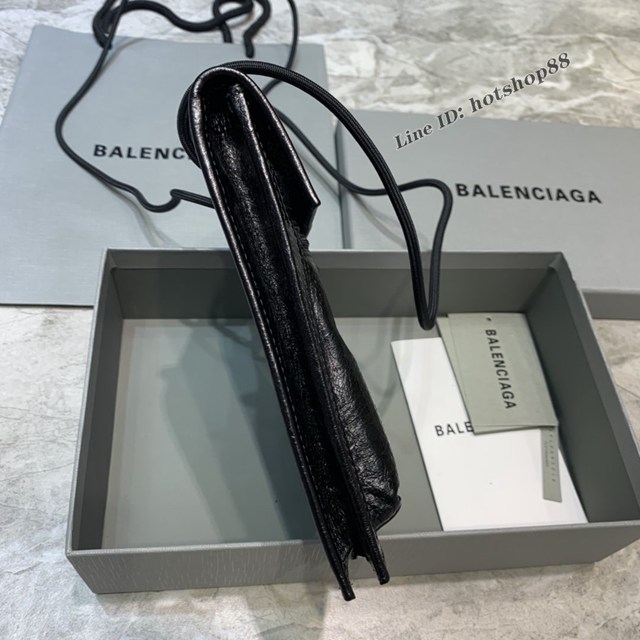 Balenciaga專櫃爆款小挎包 巴黎世家褶皺皮手機包 fyj1483